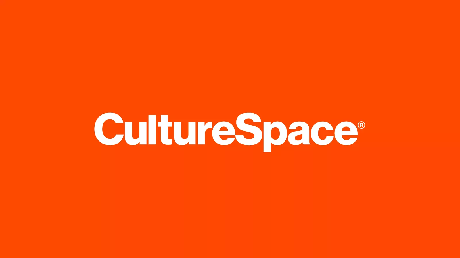 CultureSpace wordmark in white on orange