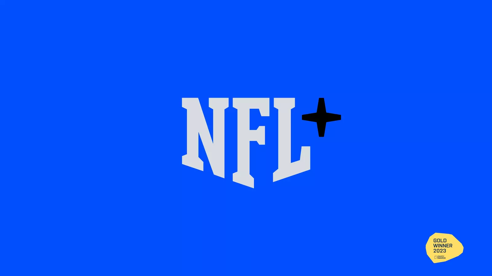 NFL+ logo in white on a blue field