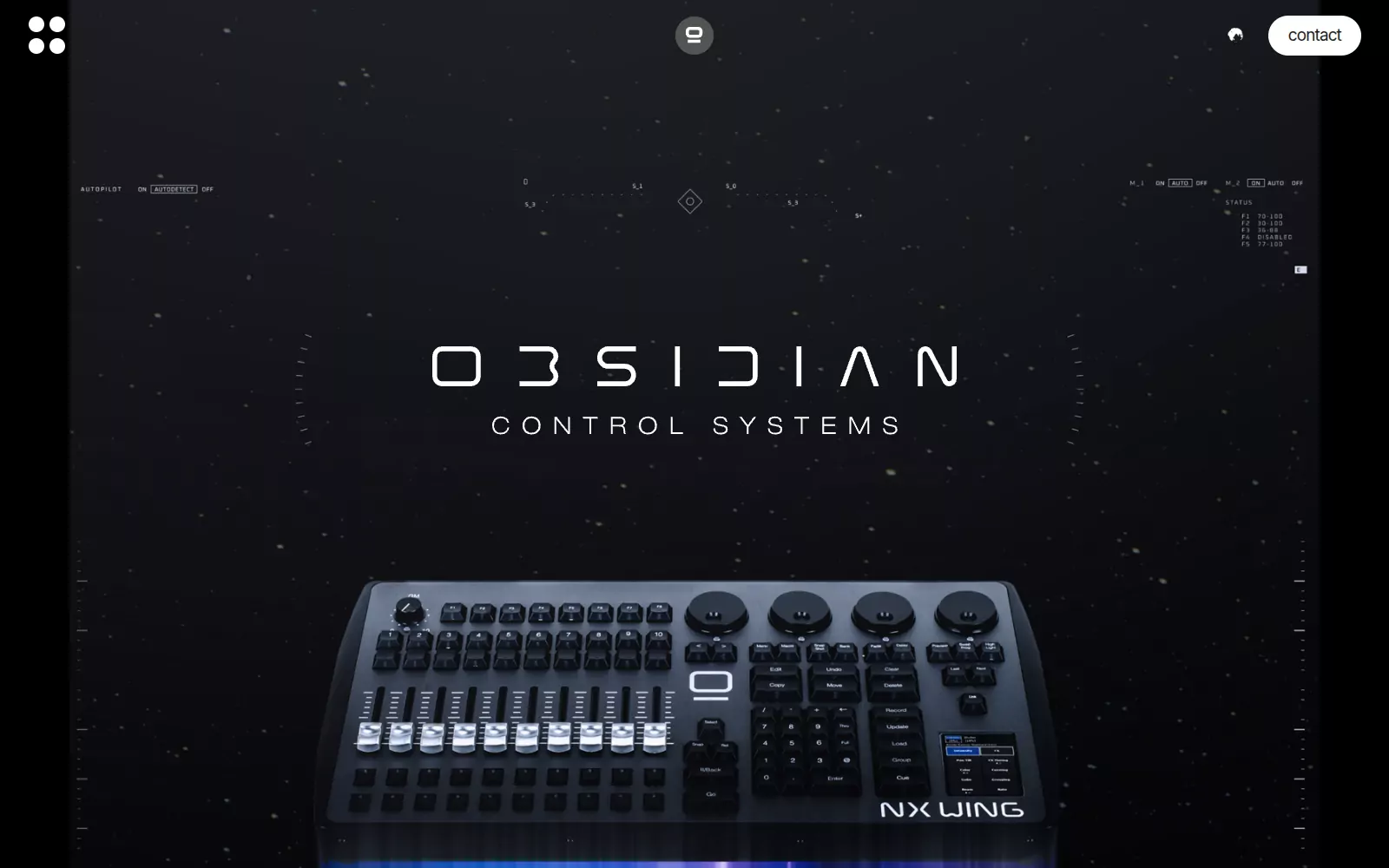 Obsidian Control Systems landing page